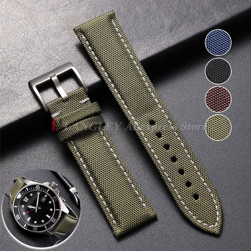 Canvas Strap Watch - Genuine Sailcloth Nylon WatchBand for Omega