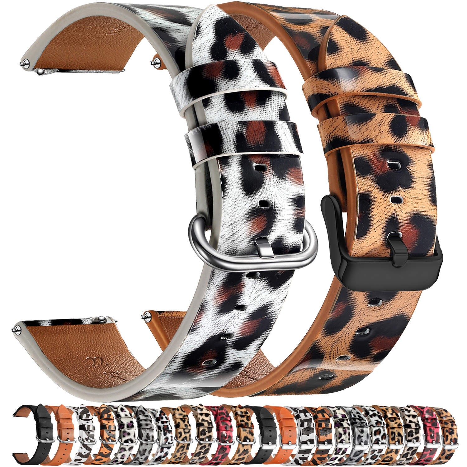 Leather Strap Quick Release - Leather Watch Band Leopard Quick Release