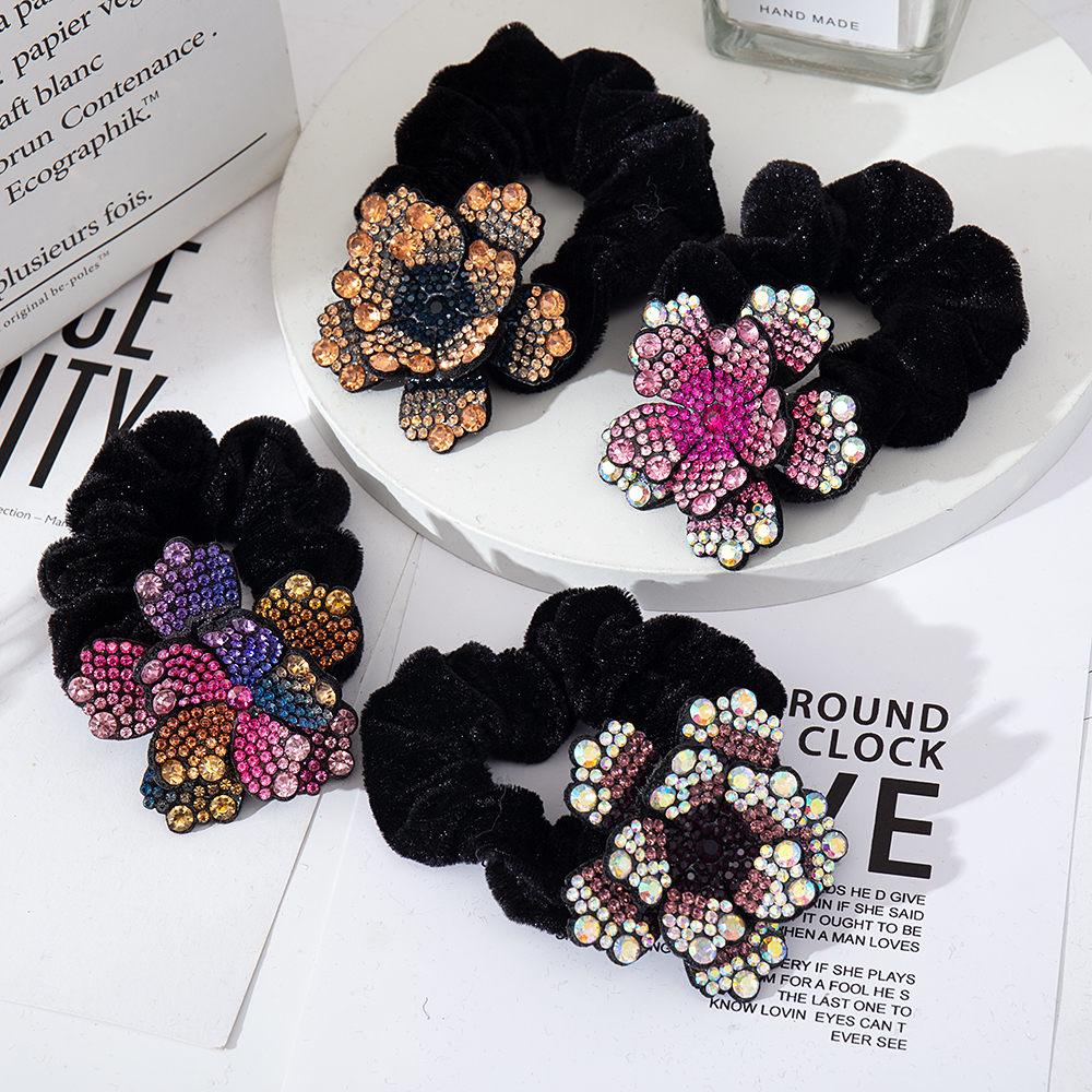 Women Rhinestone Scrunchies Ve - Silicone Band Women 评论和价格