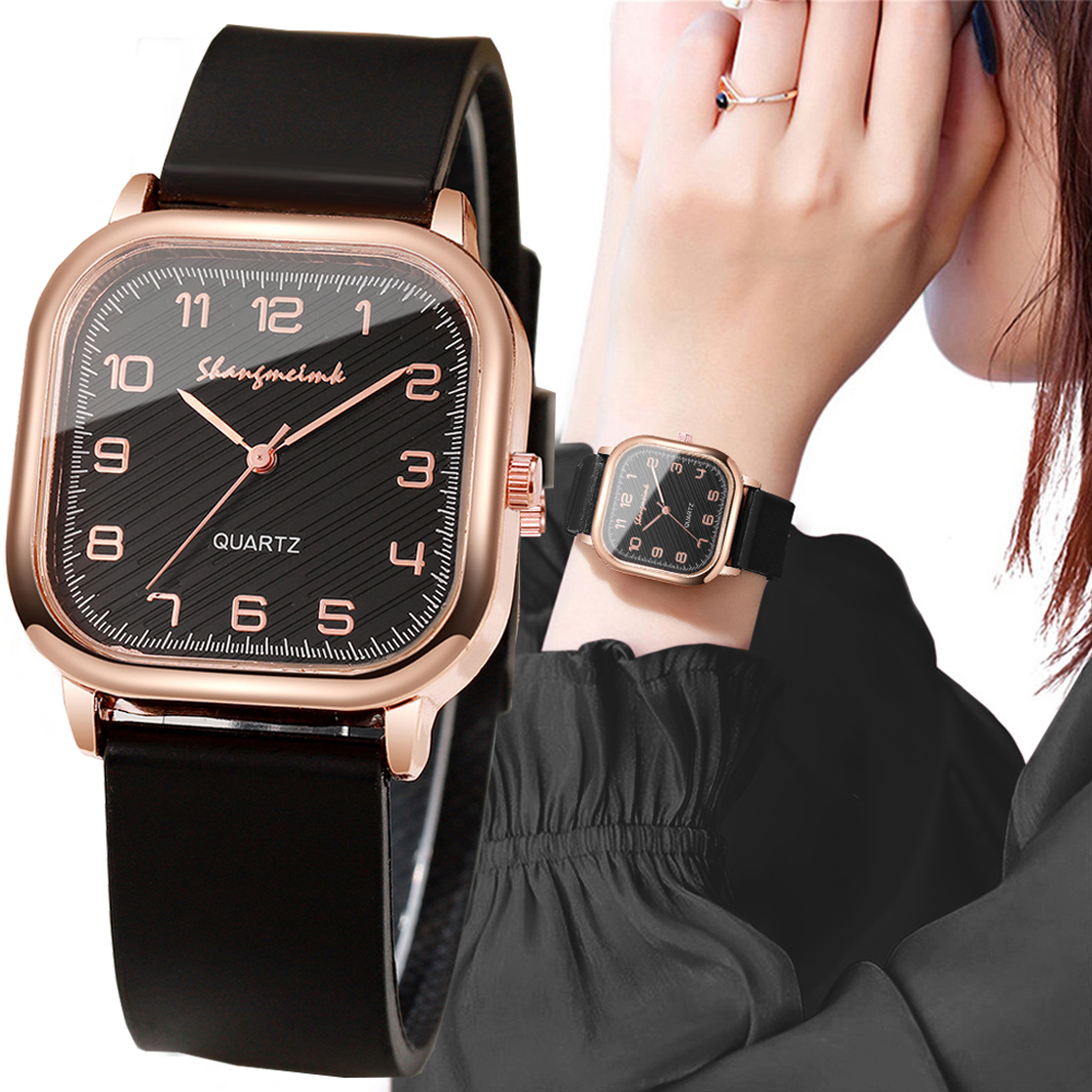 Fashion Square Women Watches C - Silicone Band Women 评论和价格