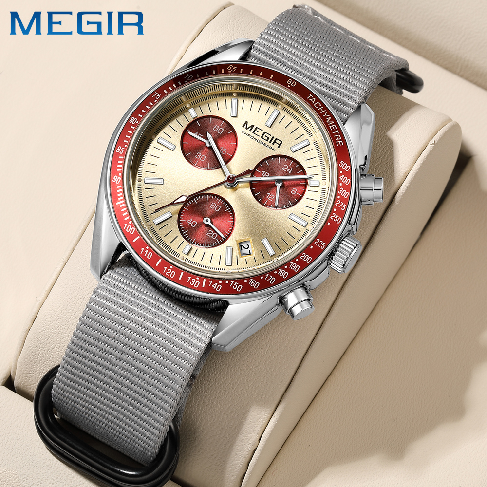 MEGIR New Luxury Men's Watches - Canvas Strap Watch 评论和价格