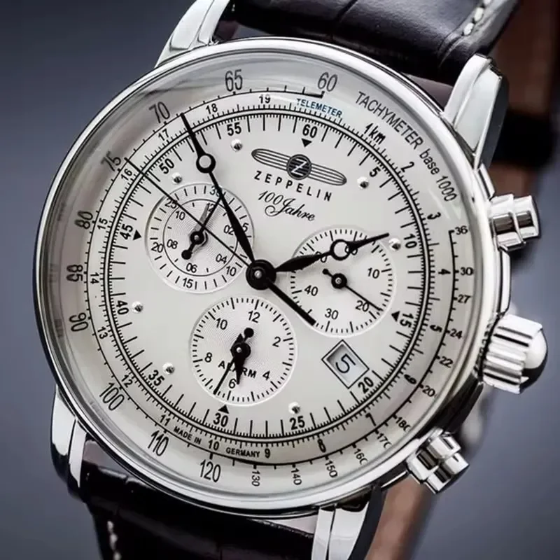 Zeppelin Airship Automatic Dat - Leather Watch Band Men 评论和价格