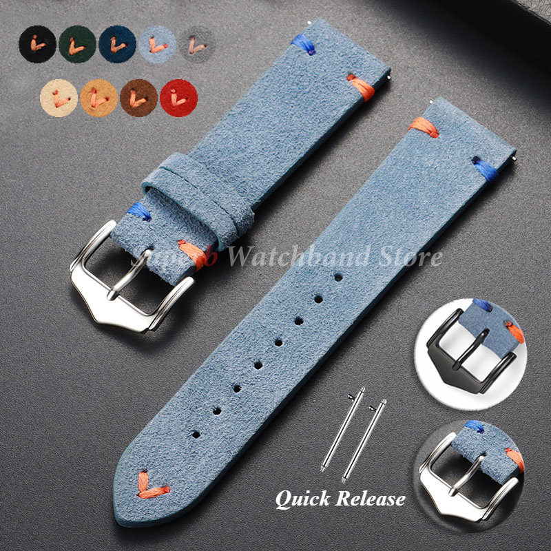 Suede Leather Watch Strap 18mm - Suede Strap Watch 评论和价格