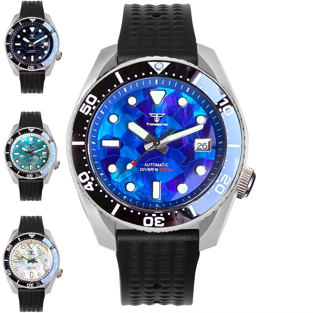 Tandorio 42.5mm Japan NH35A Au - Rubber Strap Diver 评论和价格