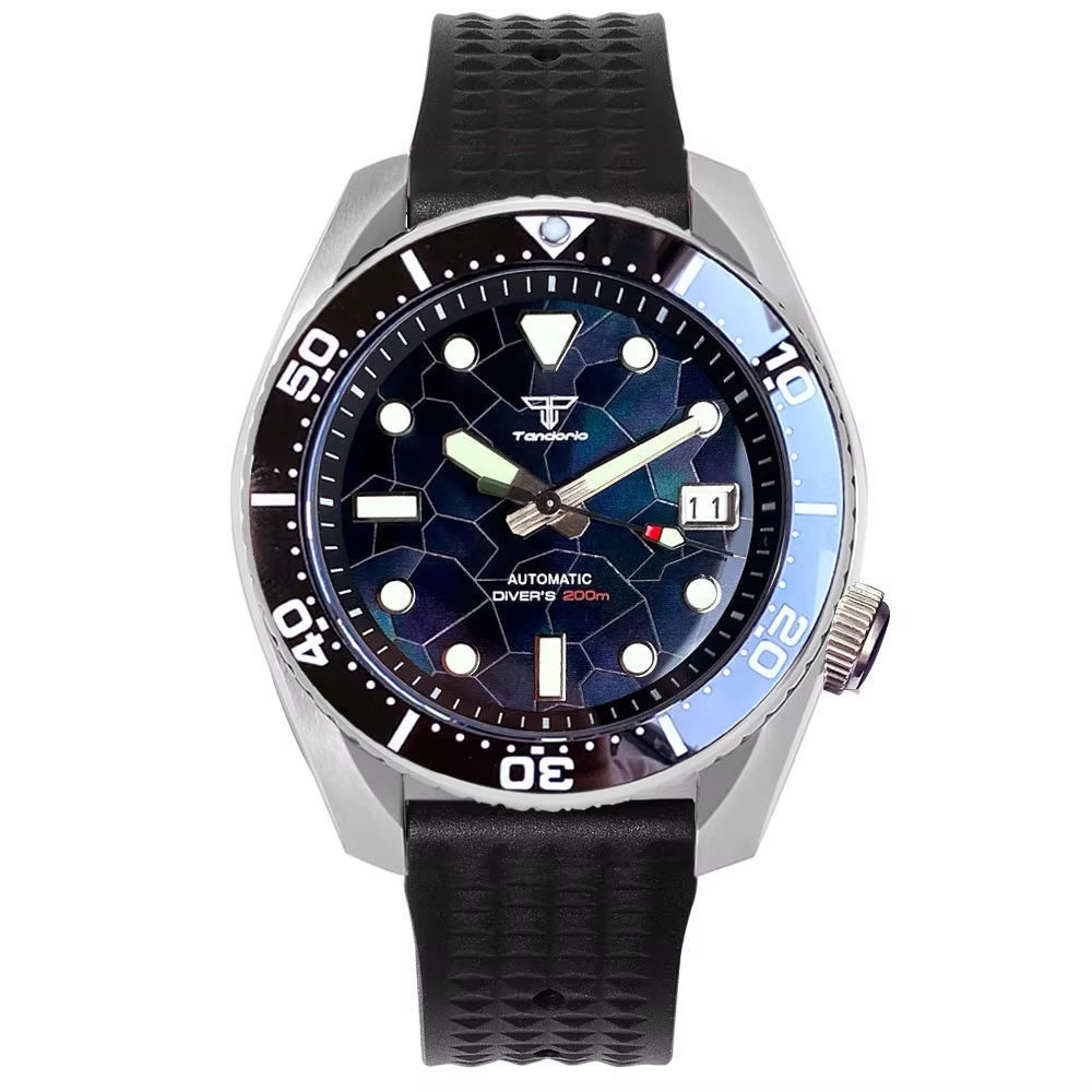 Tandorio 42.5mm Japan NH35A Au - Rubber Strap Diver 评论和价格