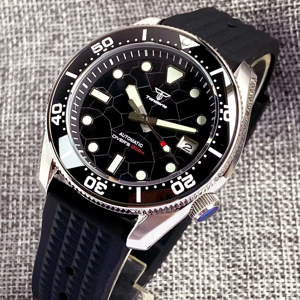 Tandorio 42.5mm Japan NH35A Au - Rubber Strap Diver 评论和价格