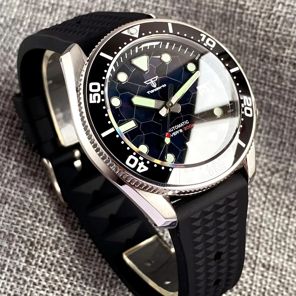 Tandorio 42.5mm Japan NH35A Au - Rubber Strap Diver 评论和价格