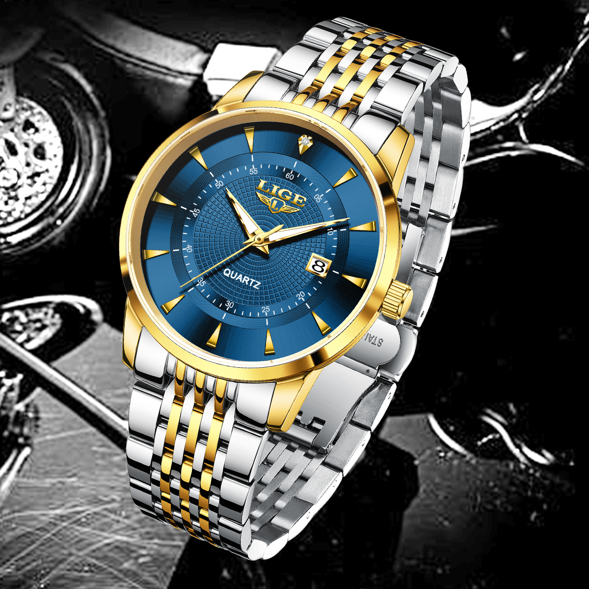LIGE New 2025 Luxury Man Watch - Stainless Bracelet Diver 评论和价格