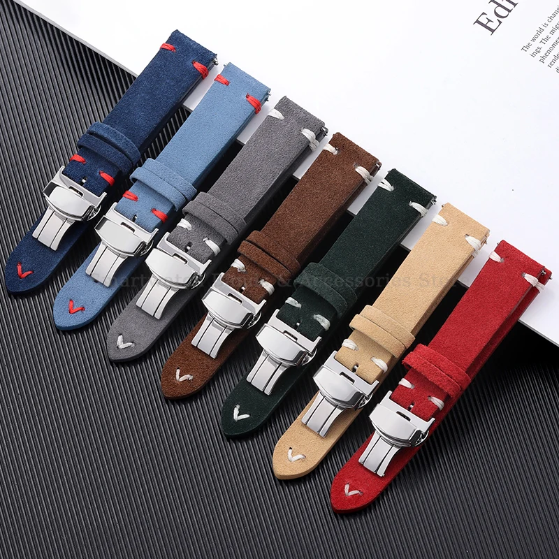 18mm 20mm 22mm Suede Stitching - Suede Strap Watch 评论和价格