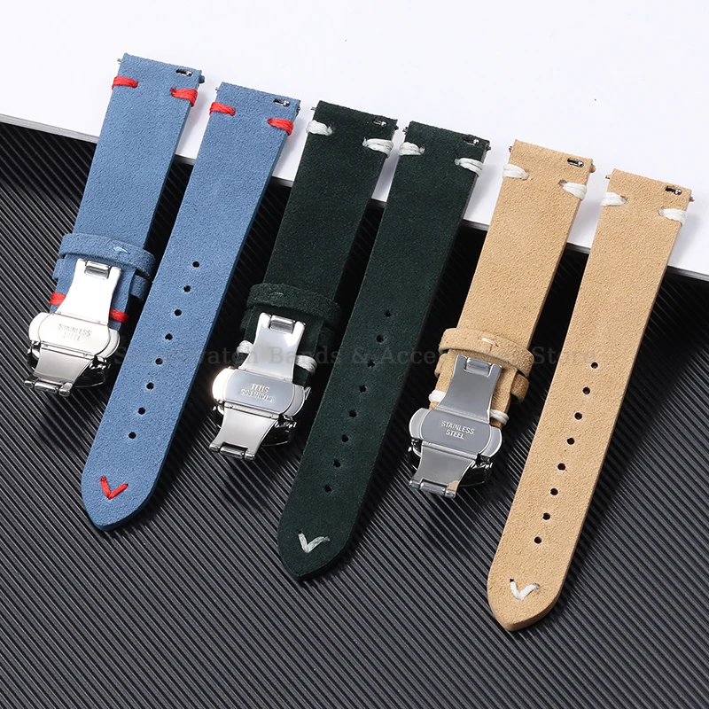 18mm 20mm 22mm Suede Stitching - Suede Strap Watch 评论和价格