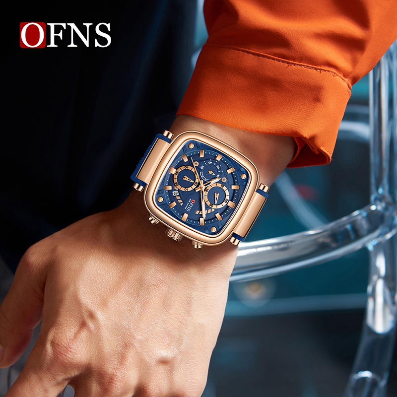 OFNS square waterproof sports  - Rubber Strap Diver 评论和价格