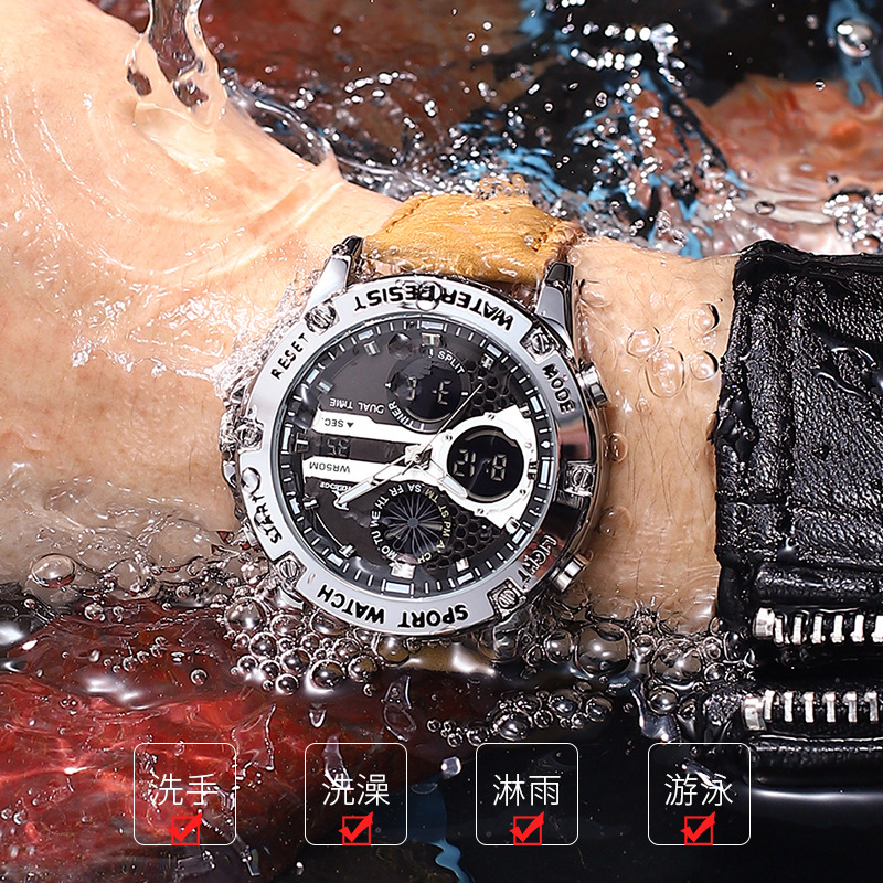 Fashion Men’s Big Face Quartz  - Leather Watch Band Men 评论和价格