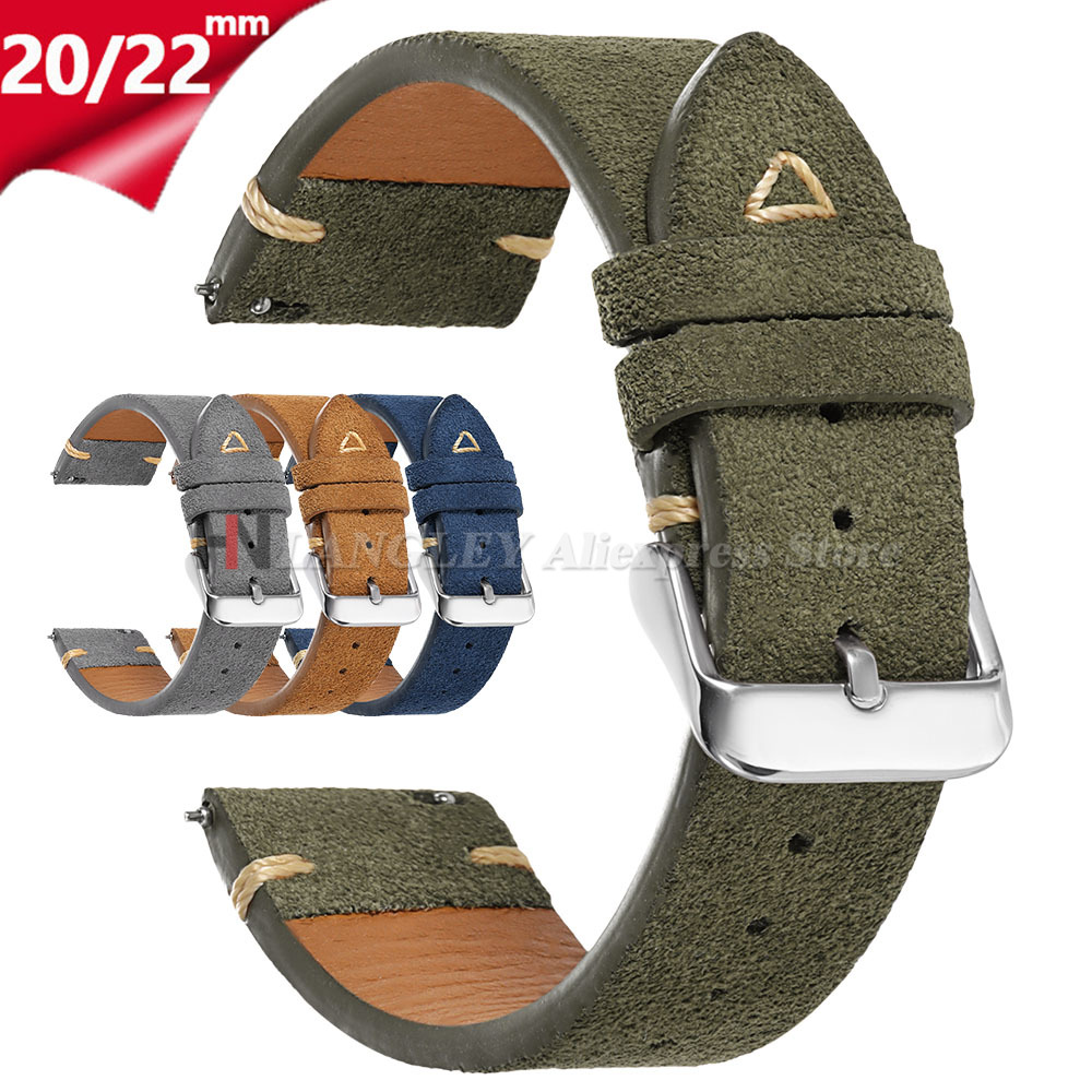 Suede Watch Strap 20mm 22mm Un - Suede Strap Watch 评论和价格