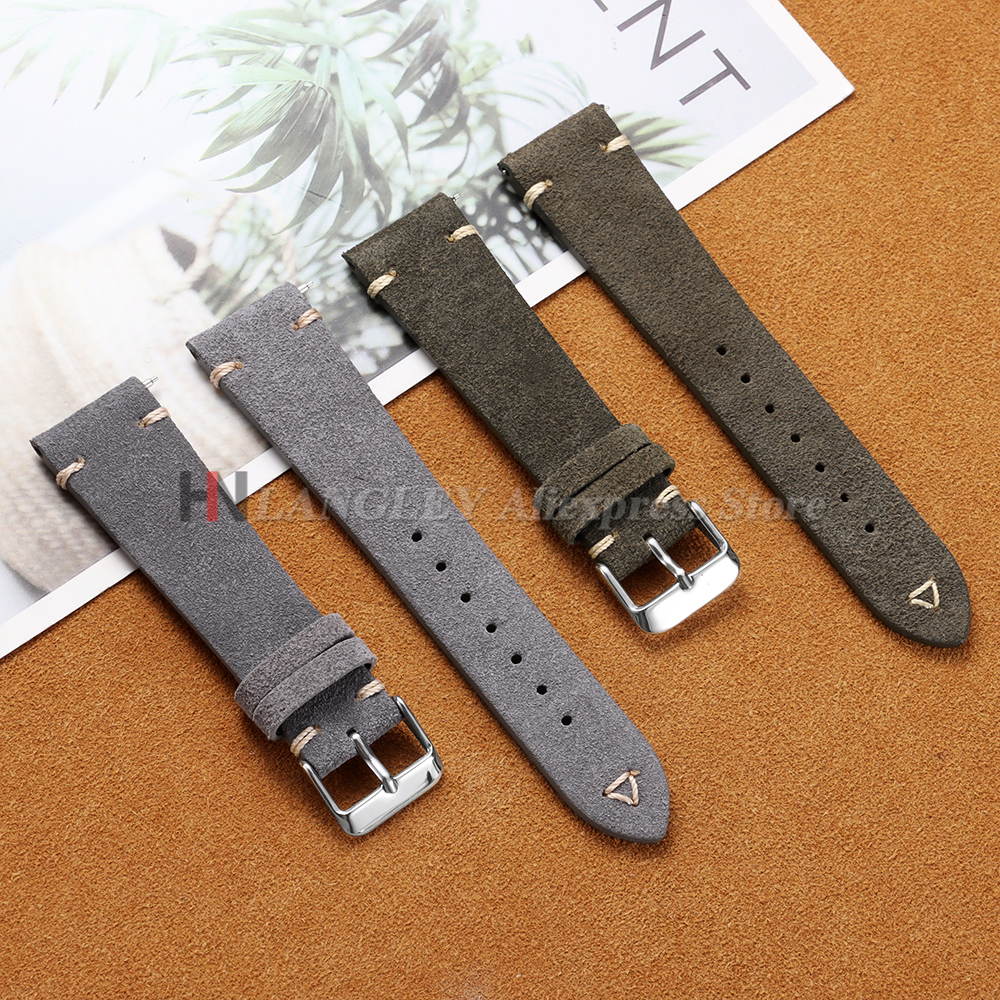 Suede Watch Strap 20mm 22mm Un - Suede Strap Watch 评论和价格