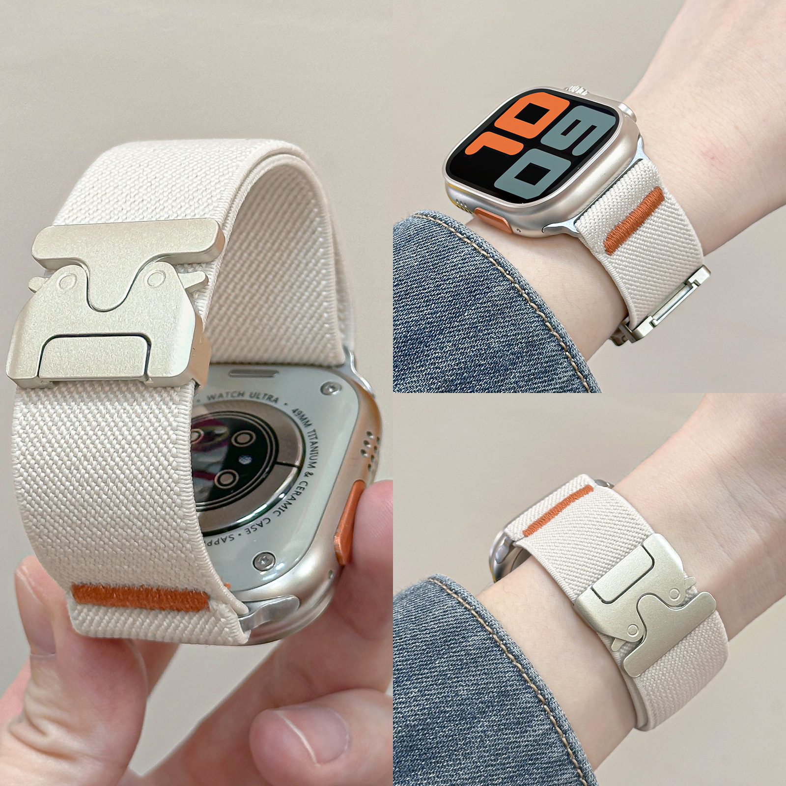 For Apple Watch Band Nylon Ela - Parachute Strap Elastic 评论和价格