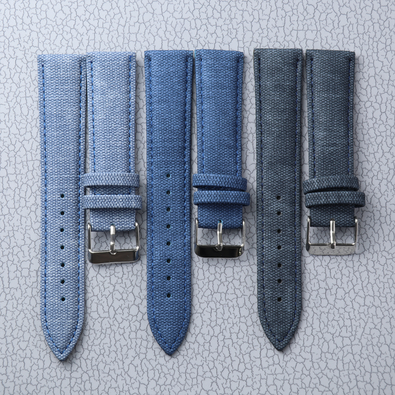 Denim Leather Strap 10mm 12mm  - Canvas Strap Watch 评论和价格