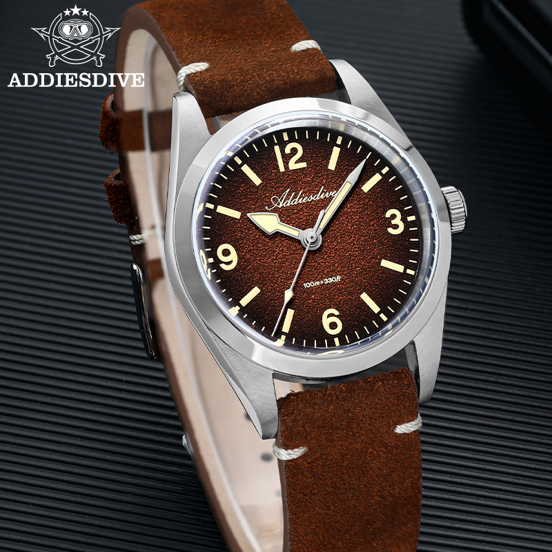 ADDIESDIVE Japan 2035 Super Lu - Suede Strap Watch 评论和价格