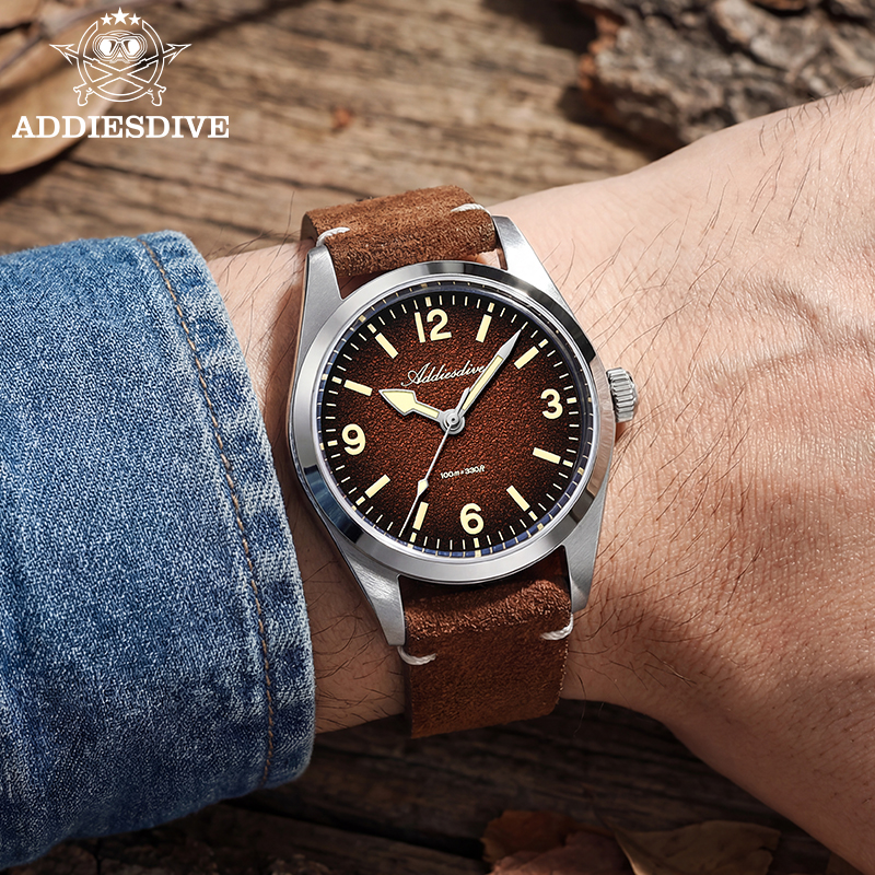 ADDIESDIVE Japan 2035 Super Lu - Suede Strap Watch 评论和价格