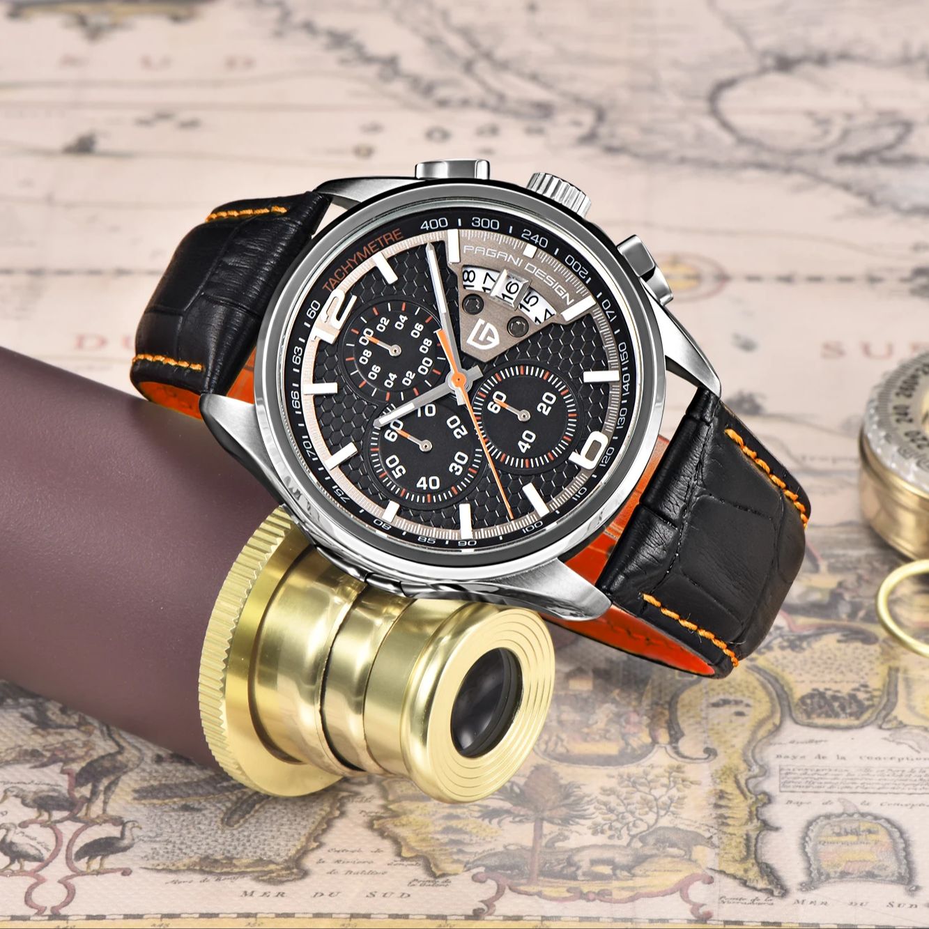 Pagani PD3306 Mens Quartz Watc - Leather Watch Band Men 评论和价格