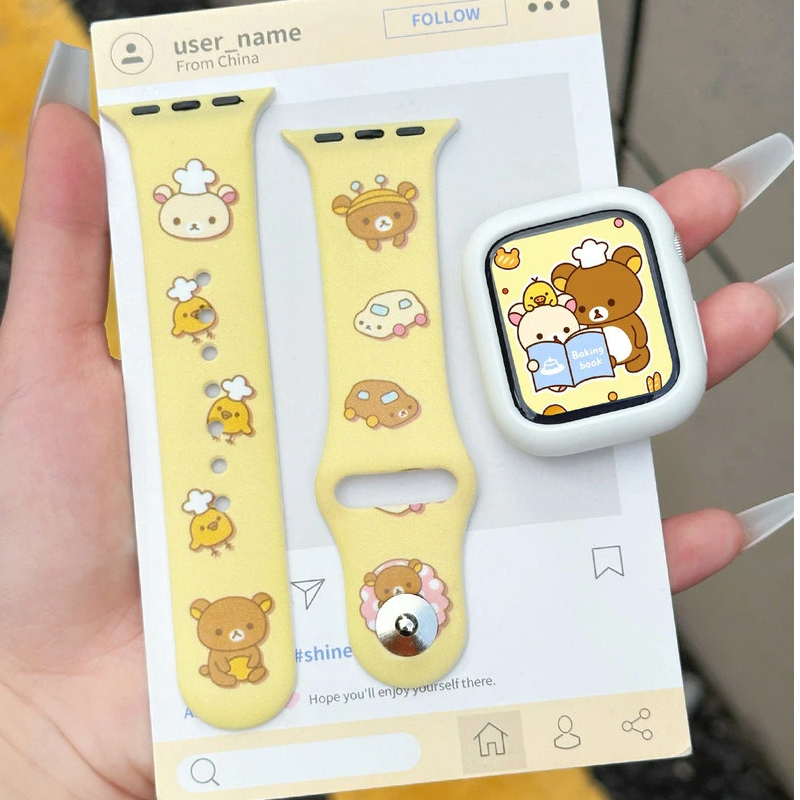 Cute Rilakkuma Print Silicone  - Silicone Band Women 评论和价格