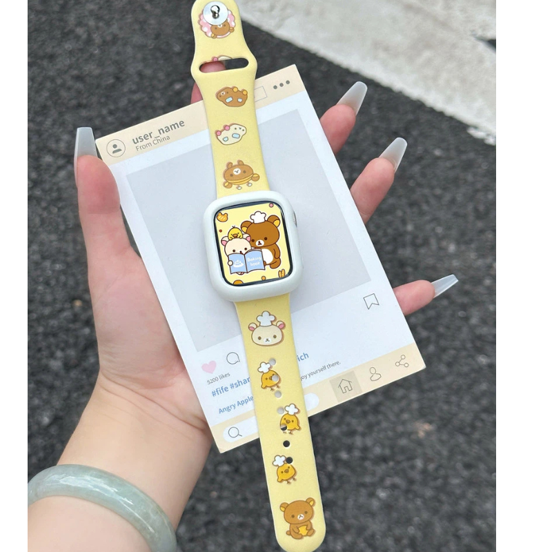 Cute Rilakkuma Print Silicone  - Silicone Band Women 评论和价格