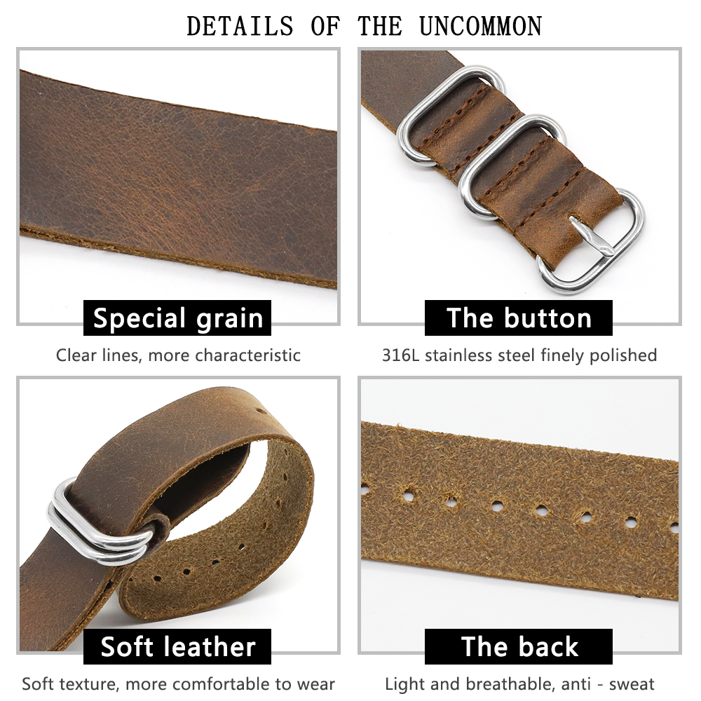 Genuine Leather Watch Band 18m - Nato Strap Nylon 评论和价格