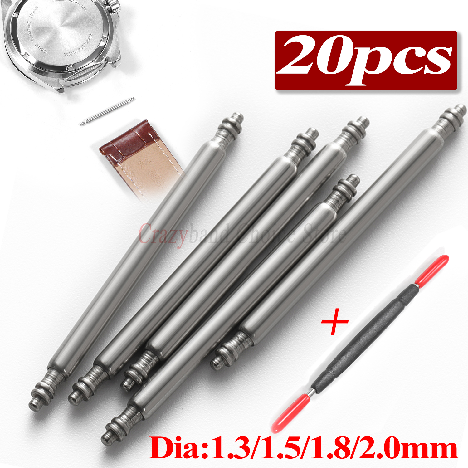 20pcs Metals Watch Band Pins 1 - Spring Bar Tool Set 评论和价格