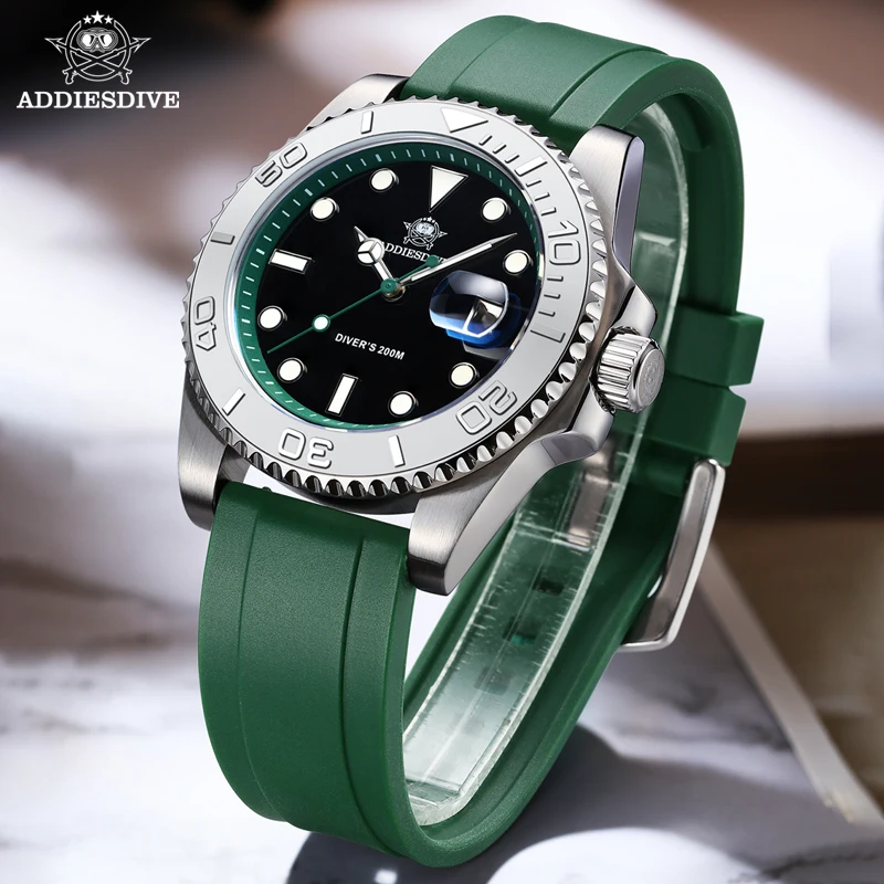 ADDIESDIVE Rotatable Ceramic B - Rubber Strap Diver 评论和价格