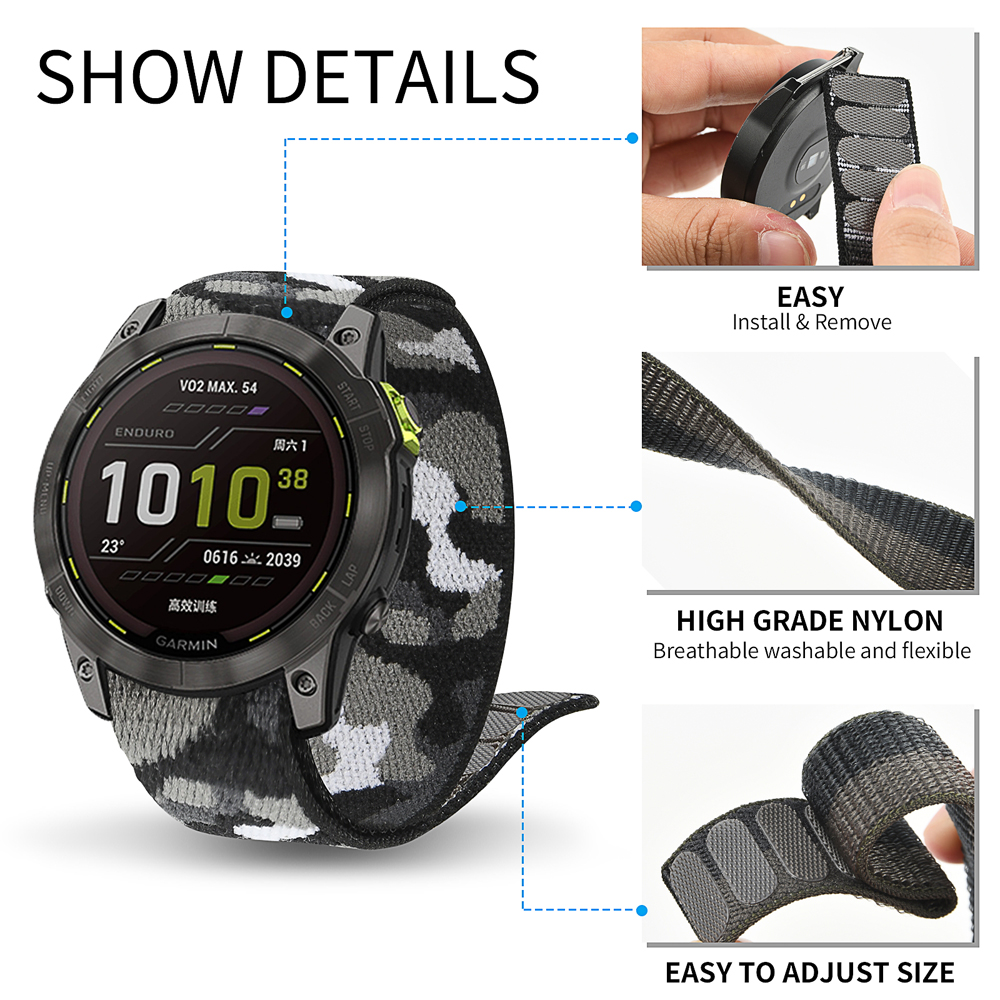 22mm 26mm Nylon QuickFit Strap - Sport Loop Velcro 评论和价格