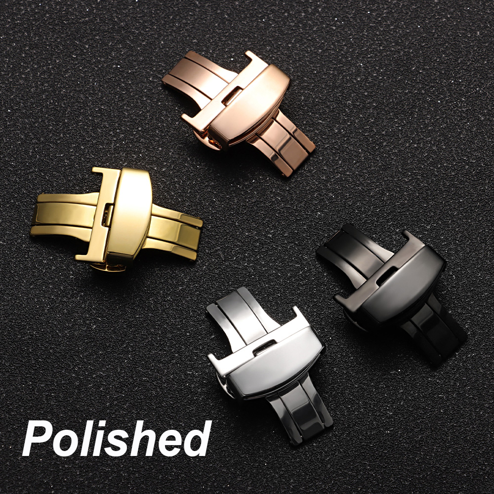 10/12/14/16/18/20/22mm Polishe - Butterfly Clasp Deployant 评论和价格