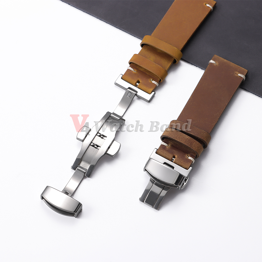 Polished Matte Double Button W - Butterfly Clasp Deployant 评论和价格