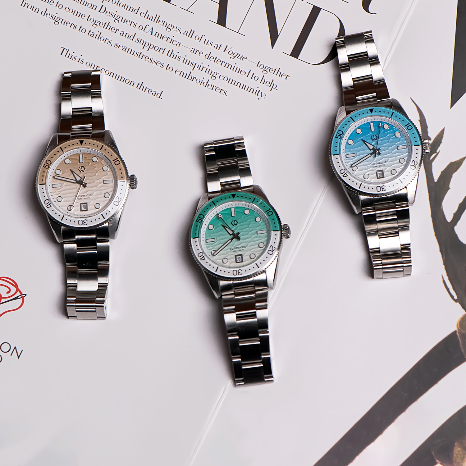 40mm Diver Watch Texture Men's - Rubber Strap Diver 评论和价格