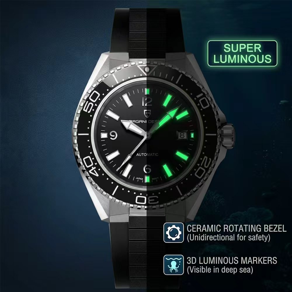 Pagani Design Luxury Men's Aut - Rubber Strap Diver 评论和价格