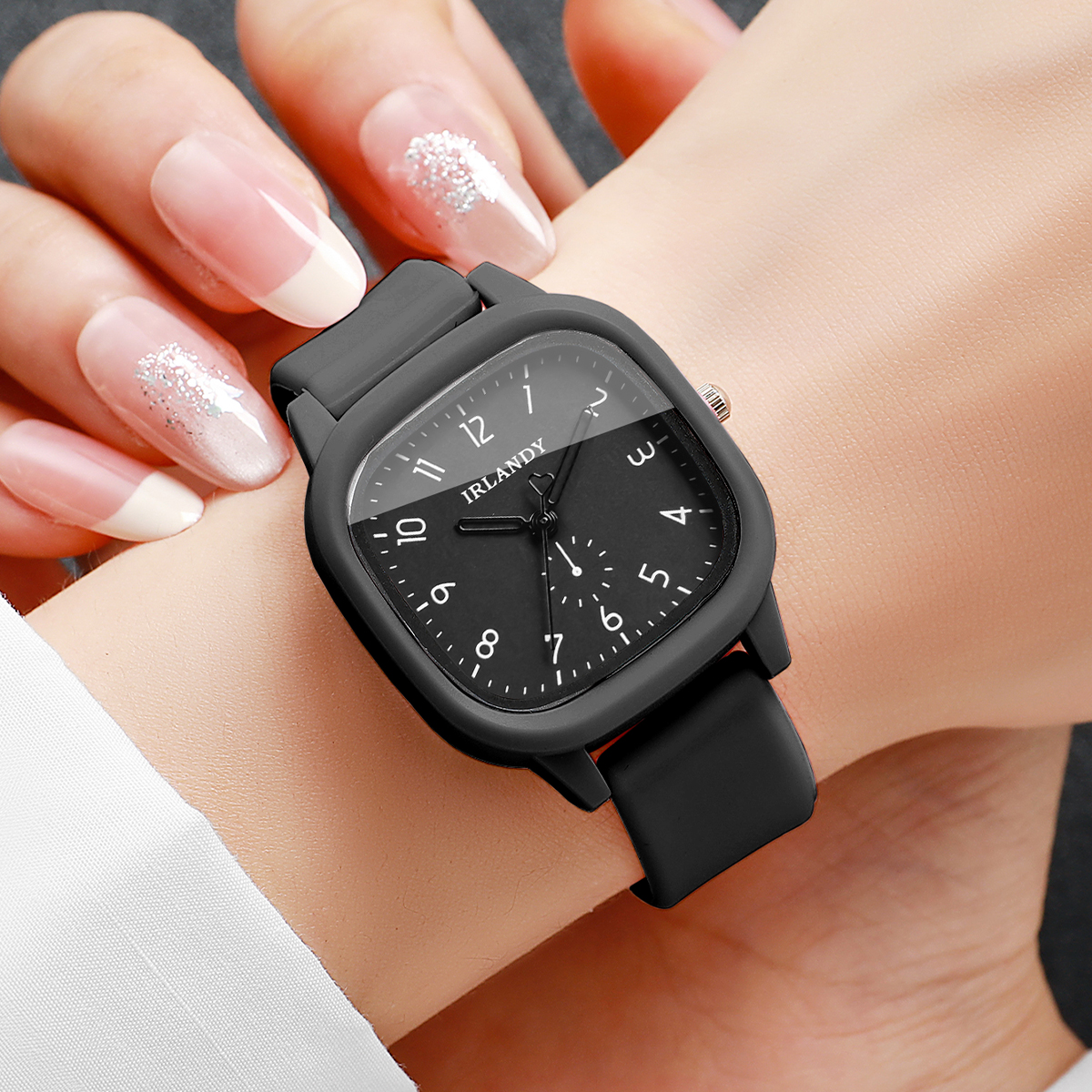 Fashion Square Women Quartz Wa - Silicone Band Women 评论和价格