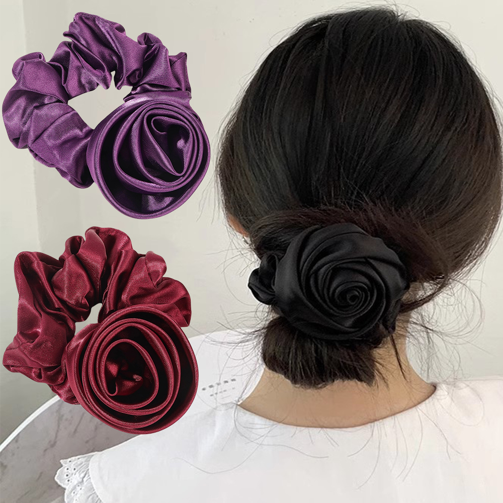 Korean Women Rose Elastic Hair - Silicone Band Women 评论和价格
