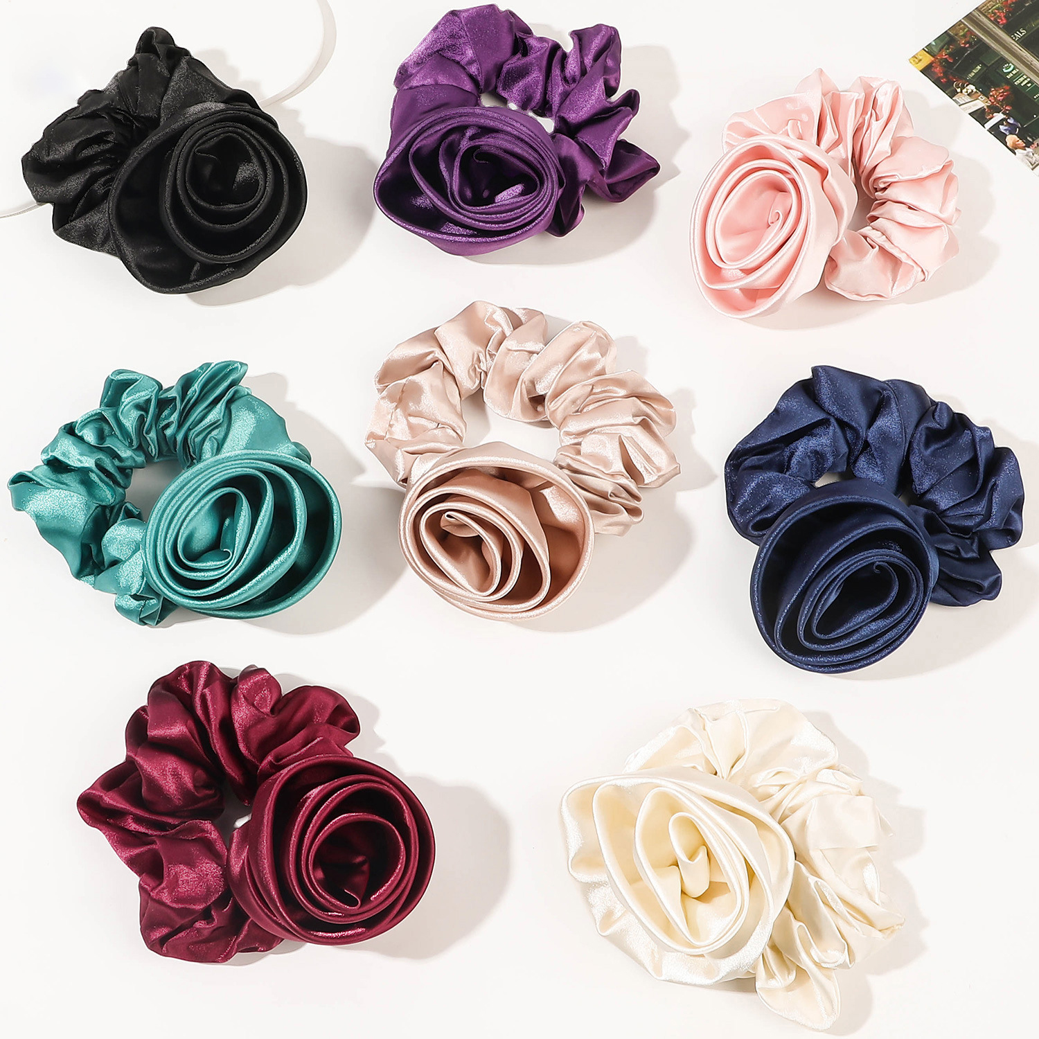 Korean Women Rose Elastic Hair - Silicone Band Women 评论和价格