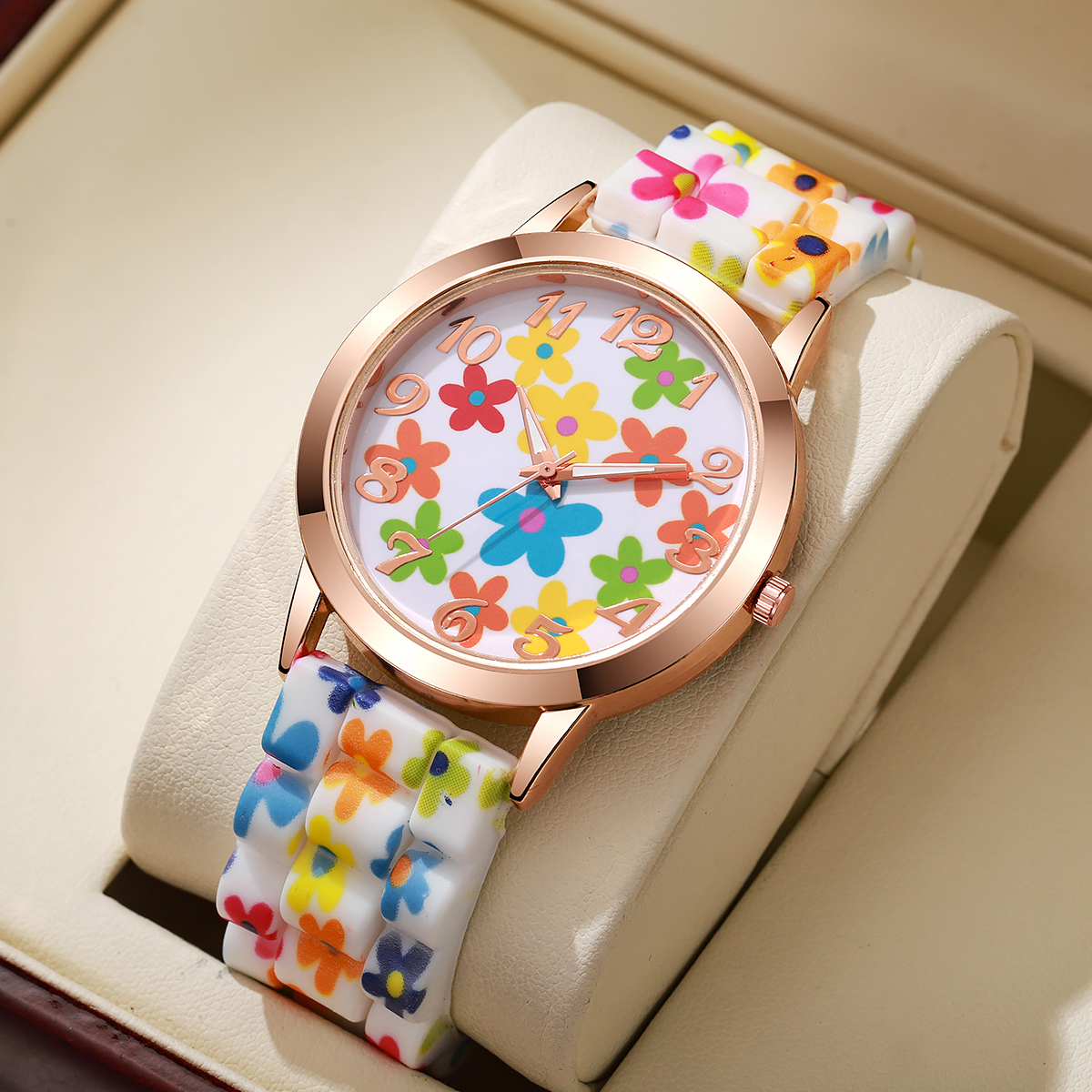 Fashion Flowers Printed Women  - Silicone Band Women 评论和价格