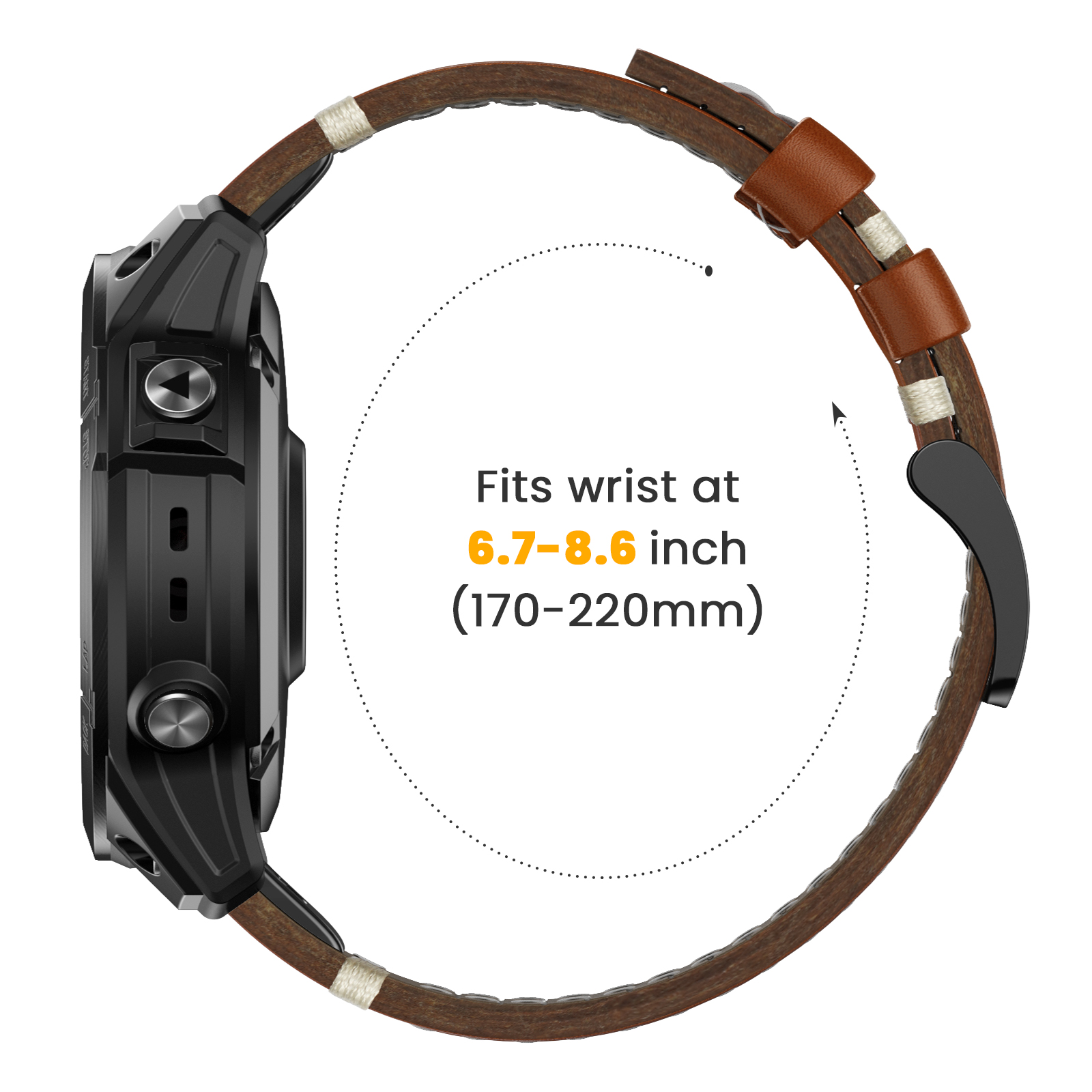 22 26mm Genuine Leather Strap  - Leather Strap Quick Release 评论和价格