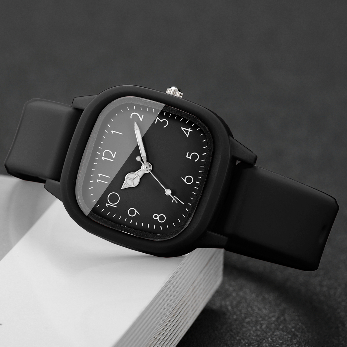 5PCS Fashion Square Women Watc - Silicone Band Women 评论和价格