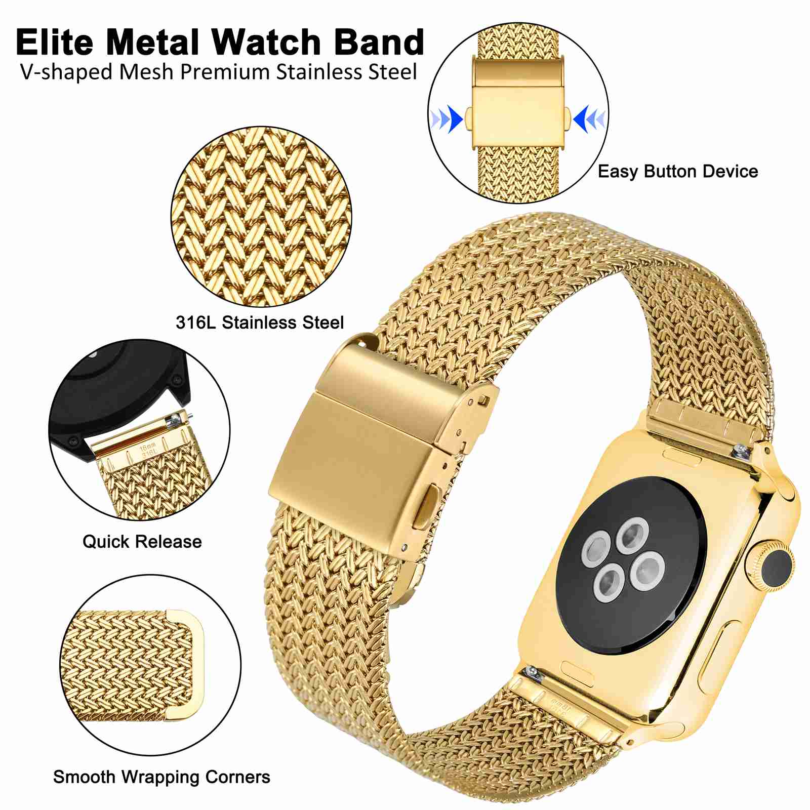 WOCCI Metal Watch Bands 316L S - Mesh Strap Metal 评论和价格