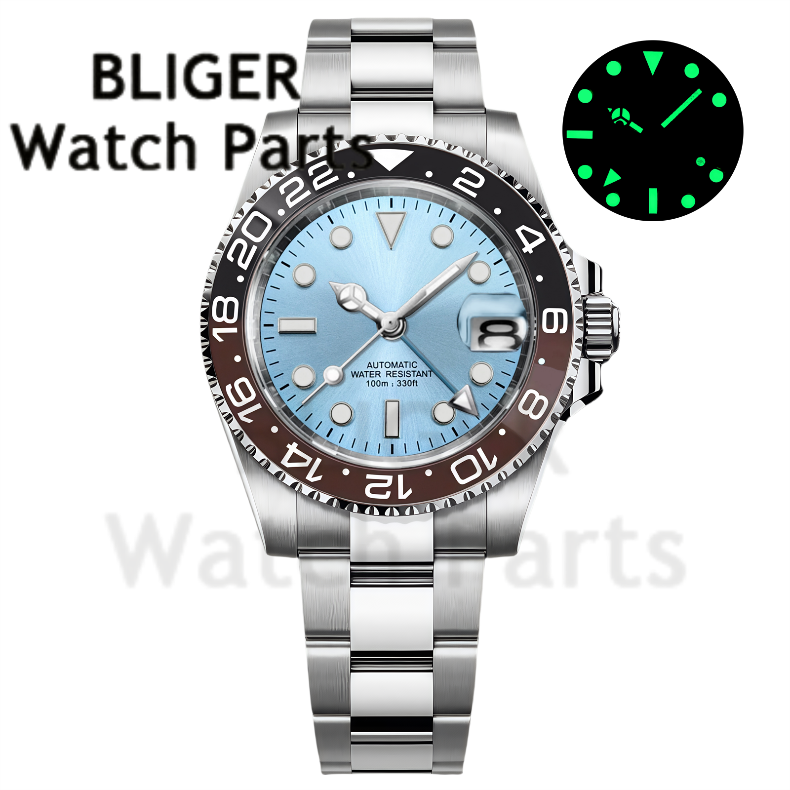 Custom Fashion GMT 40mm Men NH - Stainless Bracelet Diver 评论和价格