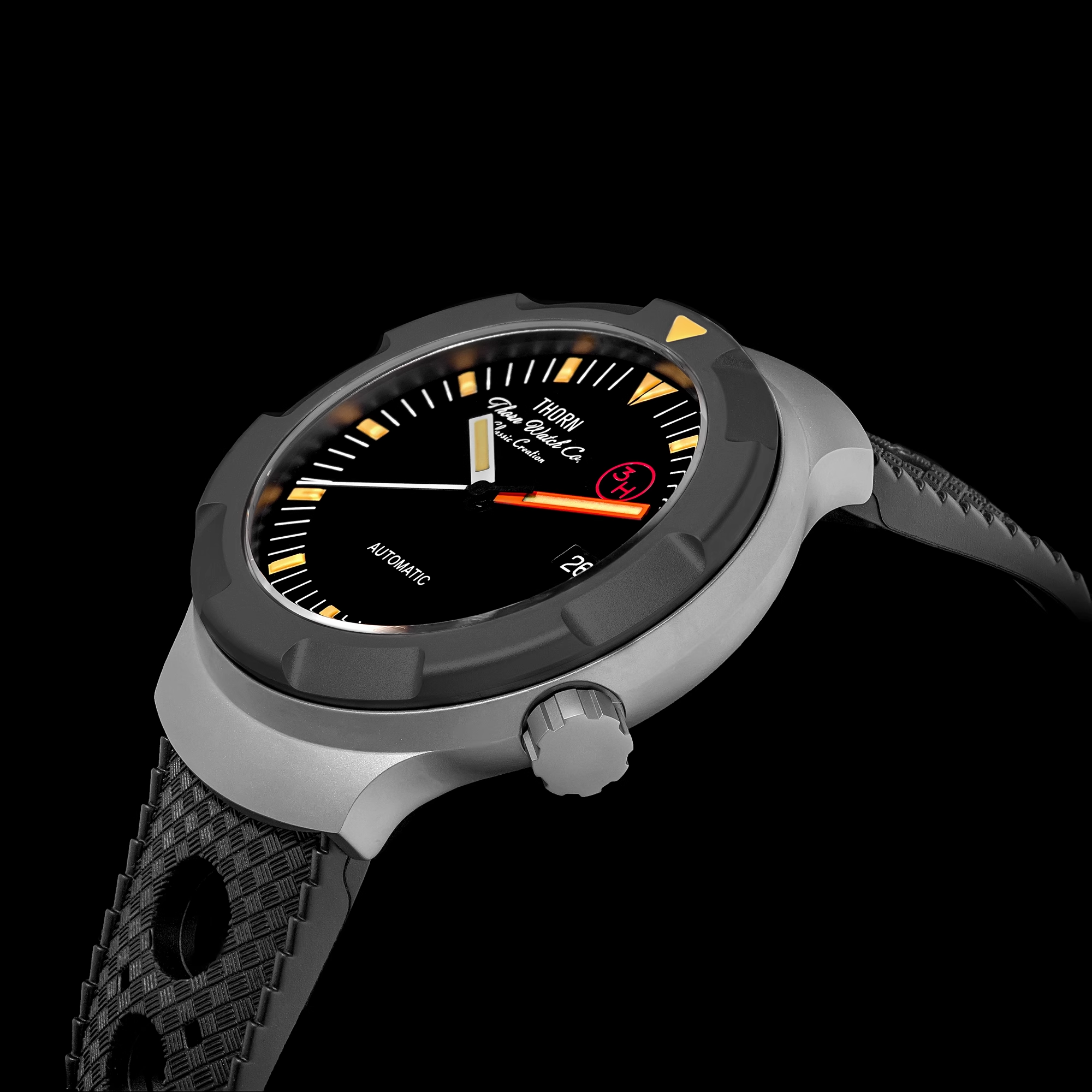 Thorn 42mm Men's Retro Titaniu - Rubber Strap Diver 评论和价格